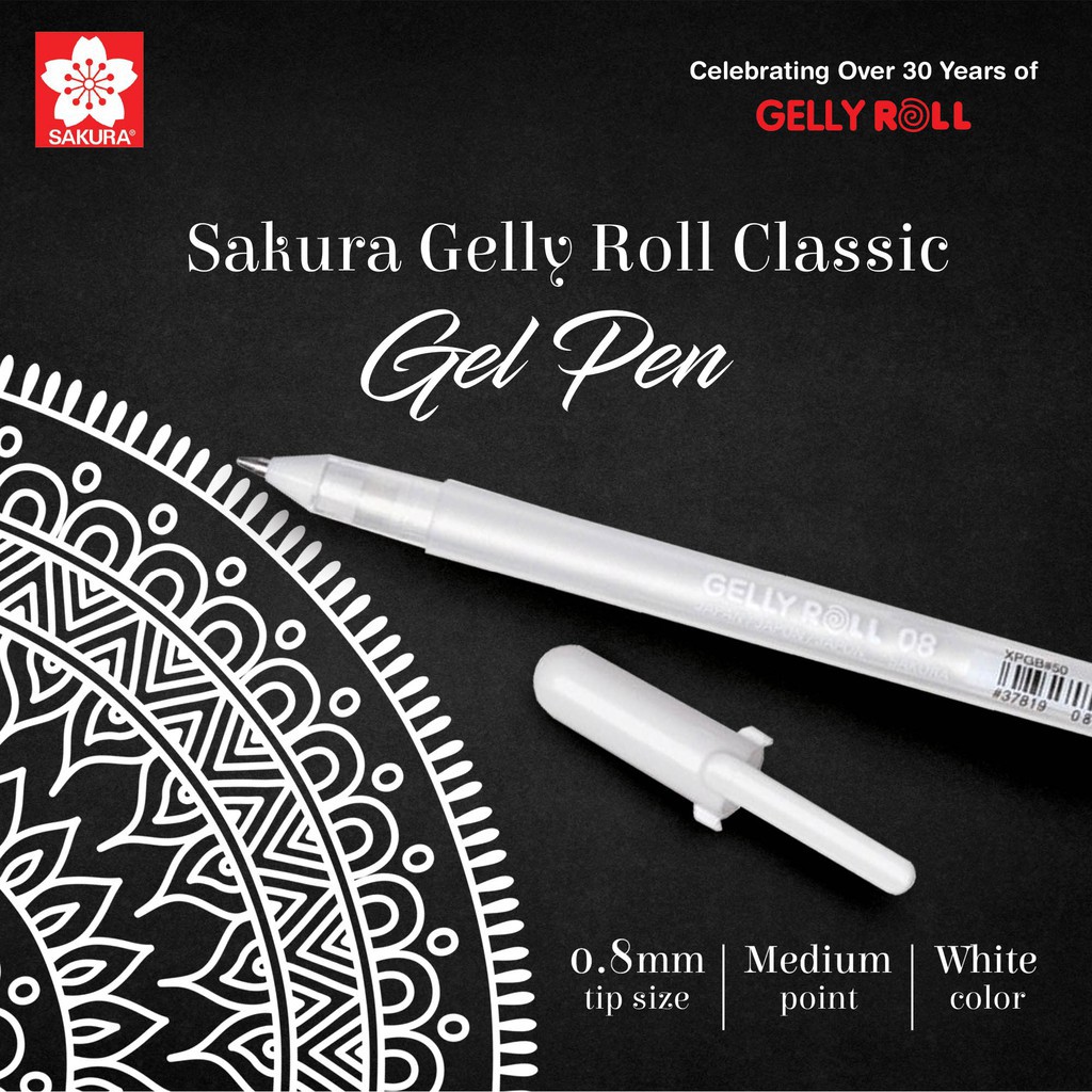 Bút trắng gelly roll (Sakura-Nhật) (Size 08)-Dụng cụ vẽ Tâm Tâm