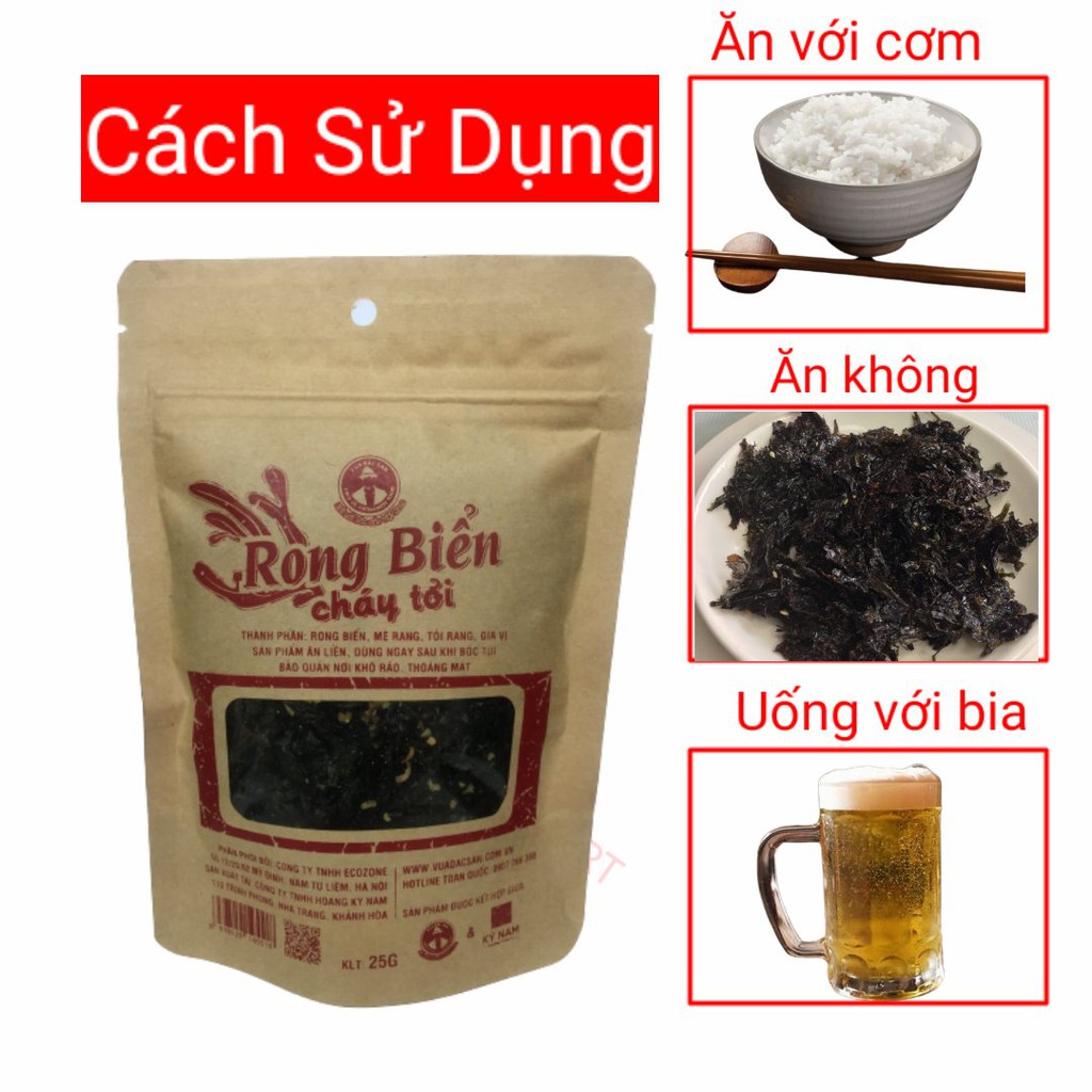 Rong biển cháy tói🔥Rong biển ăn liền🔥Vua đặc sản/Khối lượng 25G/Đặc sản nha trang/Thành phần mè rang/Tỏi rang