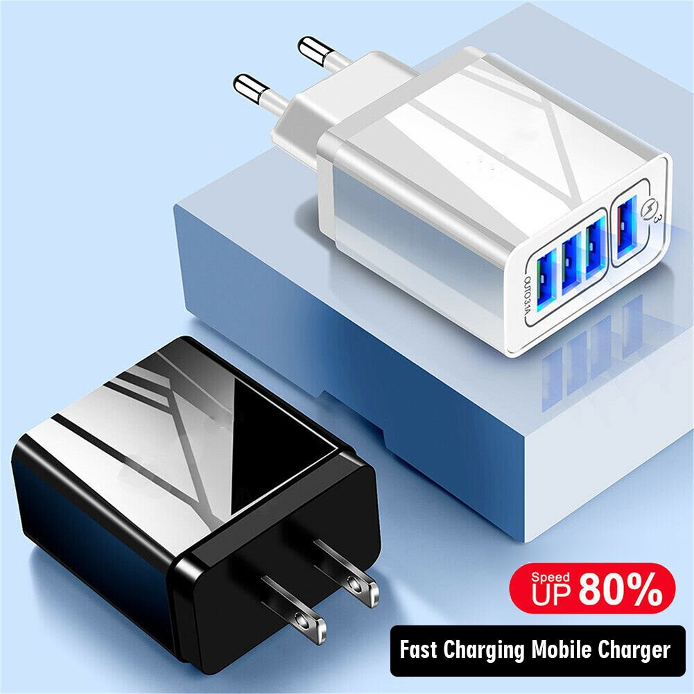 Cốc sạc chuẩn EU chia 4 cổng USB