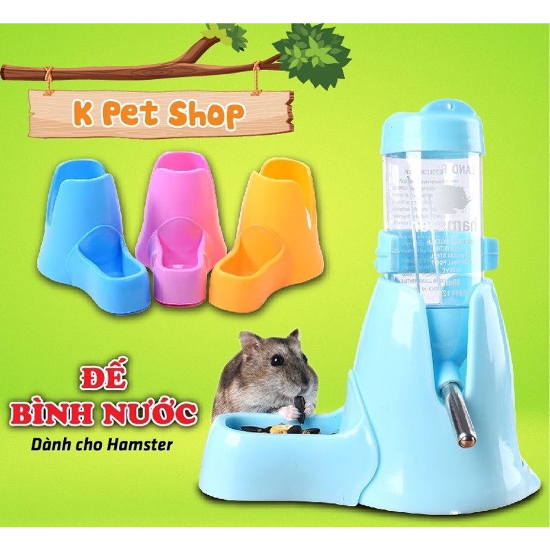 Đế Bình Nước Nhựa Kèm Chén Ăn 2 in 1  FREE SHIP  Đế Bình Nước Có Sẵn Máng Ăn Cho Hamter Bọ Thỏ Sóc...