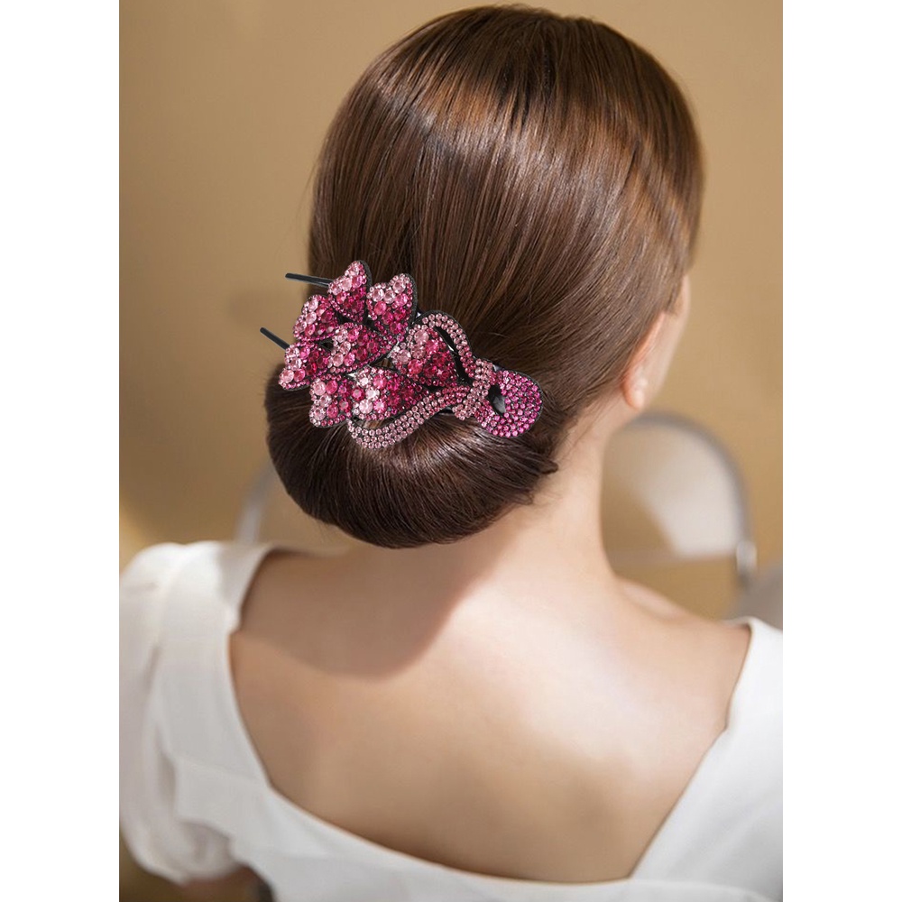 Kẹp tóc HAIMEIKANG hình trái tim đánh kim cương nhân tạo vintage thanh lịch cho nữ