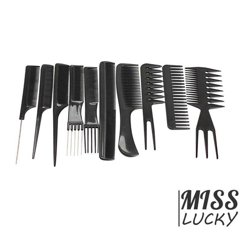 Bộ 10 lược chải tóc chuyên nghiệp chống tĩnh điện chất lượng cao