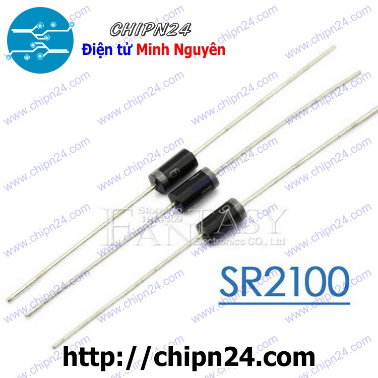 [5 CON] Diode SR2100 DIP DO-15 2A 100V (2100) [Diode Schottky]