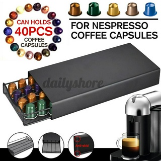 40 Coffee Capsule Iron Organizer Storage Stand Drawer Holder For Nespresso