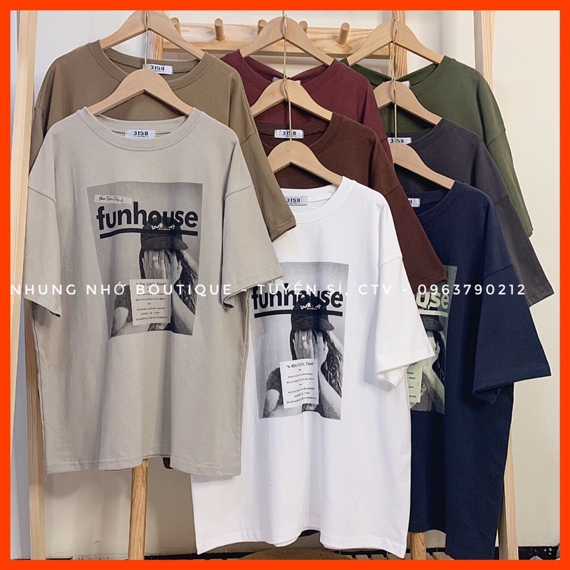 Áo thun 3158 chữ FULLHOUSE mặt lông form unisex hàng Quảng Châu A9507N Nhung Nhớ