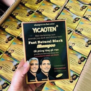 Dầu gội làm đen tóc Yicaoten ( hộp 10 gói )