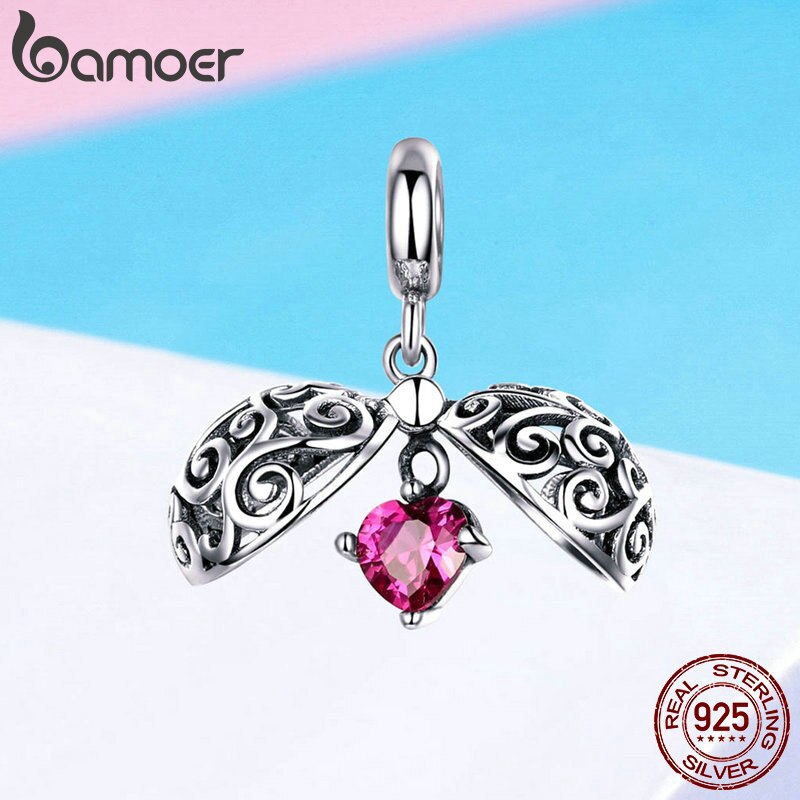 Mặt Dây Chuyền Bamoer bạc 925 Hình Lồng Chim Treo Trái Cấm Huyền Bí Xinh Xắn