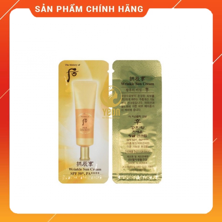 Combo 10 gói chống nắng chống nắng whoo Wrinkle Sun SPF 50