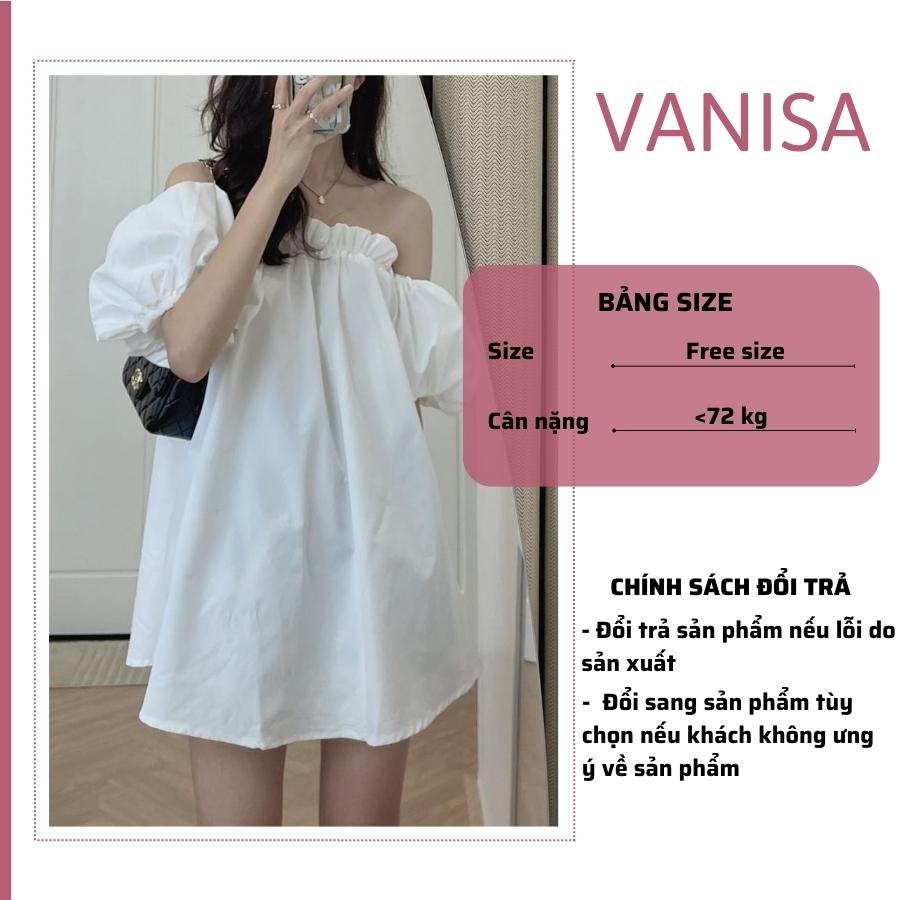 Áo trễ vai tay bồng bigsize nữ tay phồng hở vai babydoll VANISA CT001