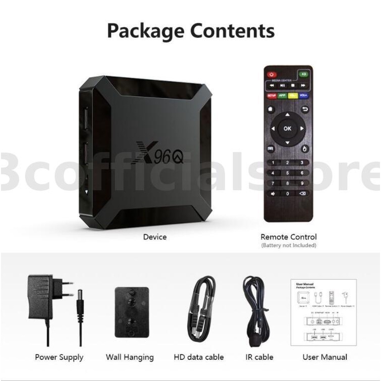 Tv Box 4G+64GB 4K X96Q Android 10.0 Smart H313 2.4G Và Phụ Kiện