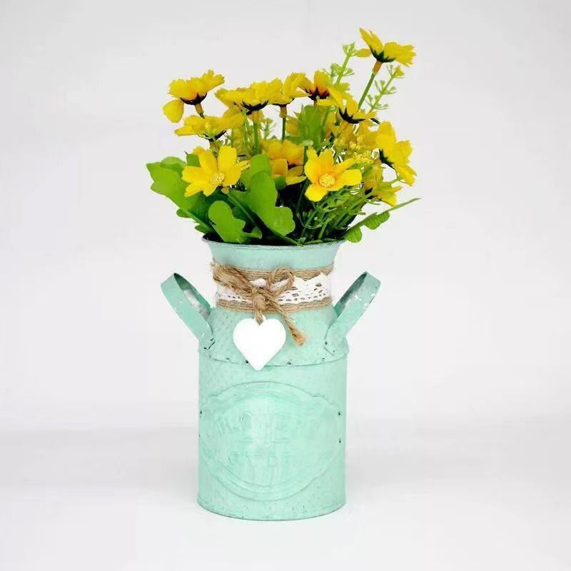 High Quality Vintage Shabby Chic Flower Vase Metal Wedding Home Decor-Green VNGB