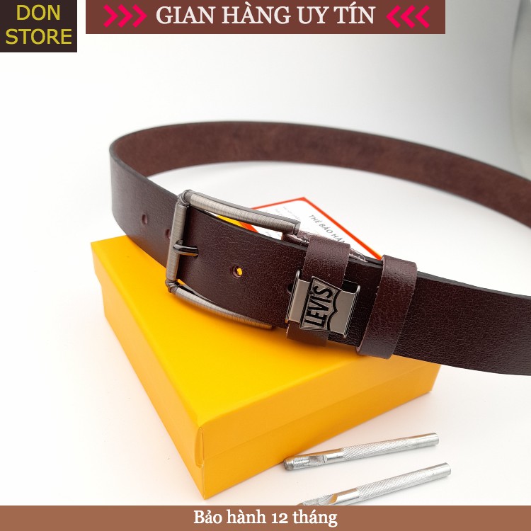 Thắt Lưng Nam Da Bò Thật 100% Đầu Khóa Kim Đồng Đúc Cao Cấp( Siêu Bền). Giao Full Hộp Bảo Hành 12 Tháng
