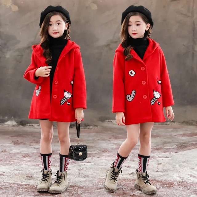 Áo khoác dạ bé gái