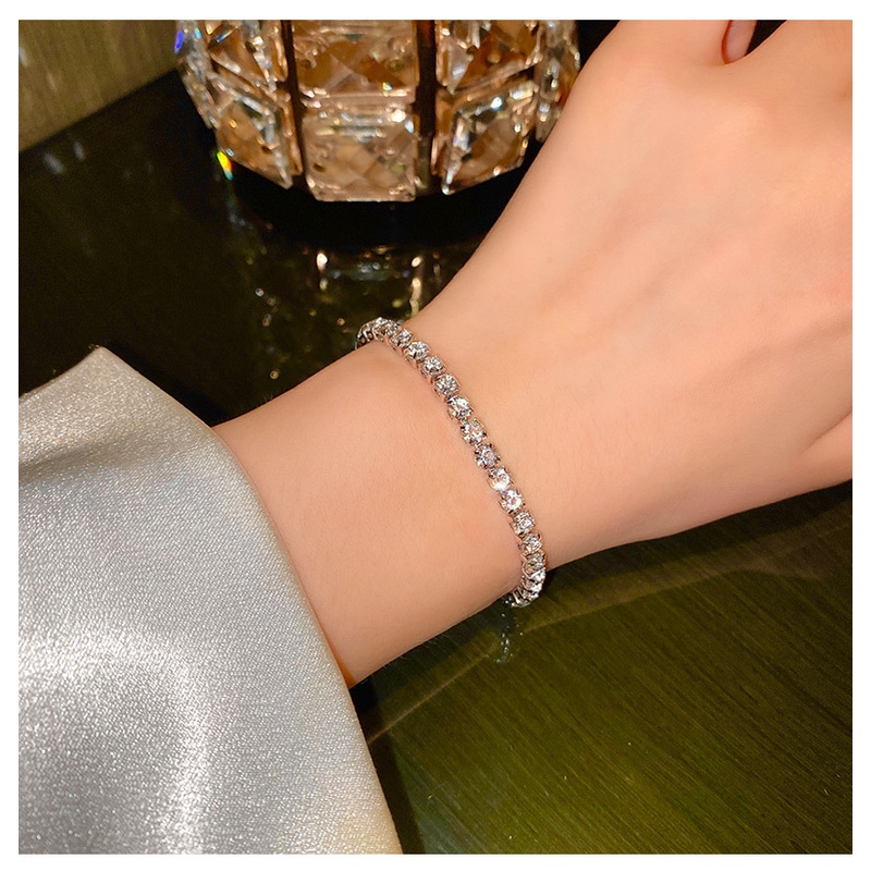 Vòng tay đính đá zircon sáng bóng thời trang cao cấp