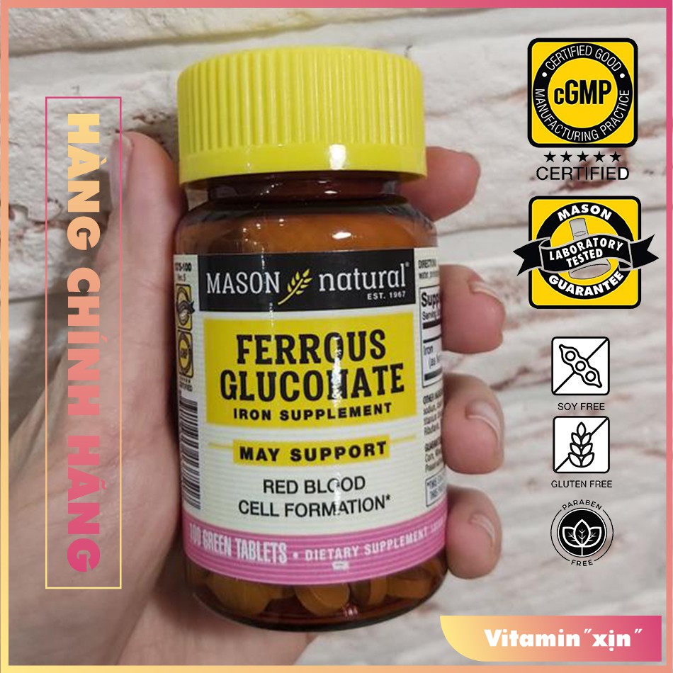 MASON FERROUSE GLUCONATE – Bổ sung SẮT giúp tăng sinh tế bào hồng cầu cho người thiếu máu và phụ nữ giai đoạn thai kỳ