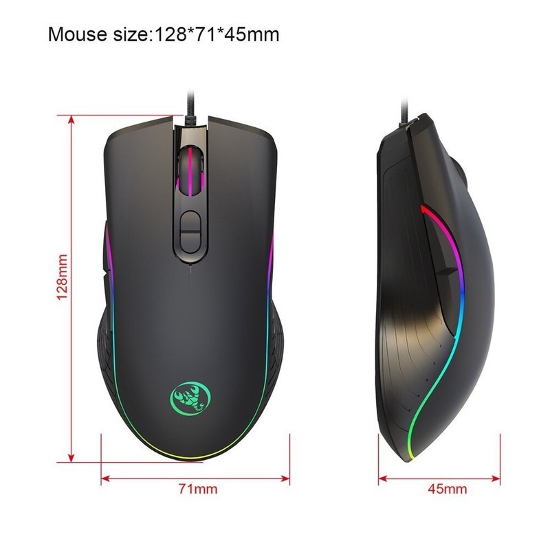Chuột HXSJ A867: Gaming LED RGB Chơi Game Có Dây 6400 DPI