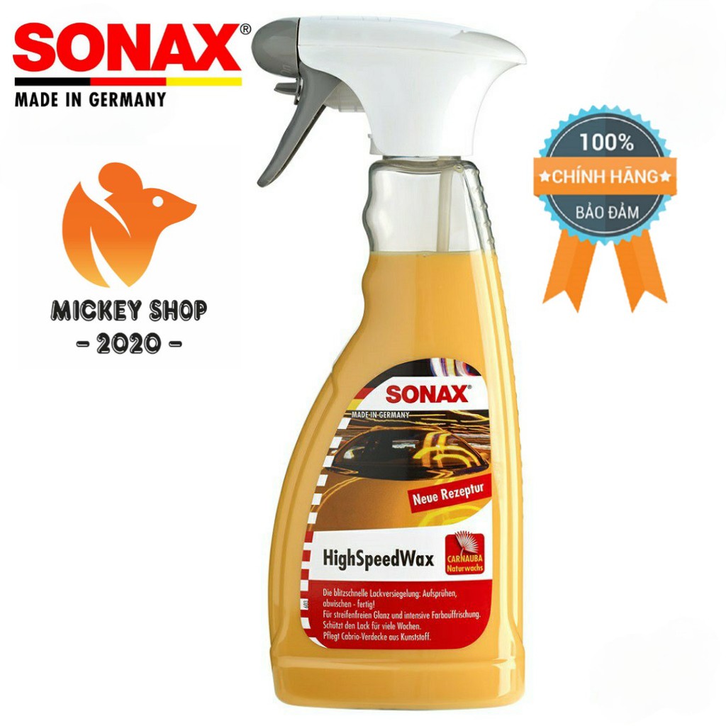 [CHUYÊN DỤNG] Chai xịt Đánh Bóng Sơn Ướt Sonax High Speed Wax 500ml - CHÍNH HÃNG