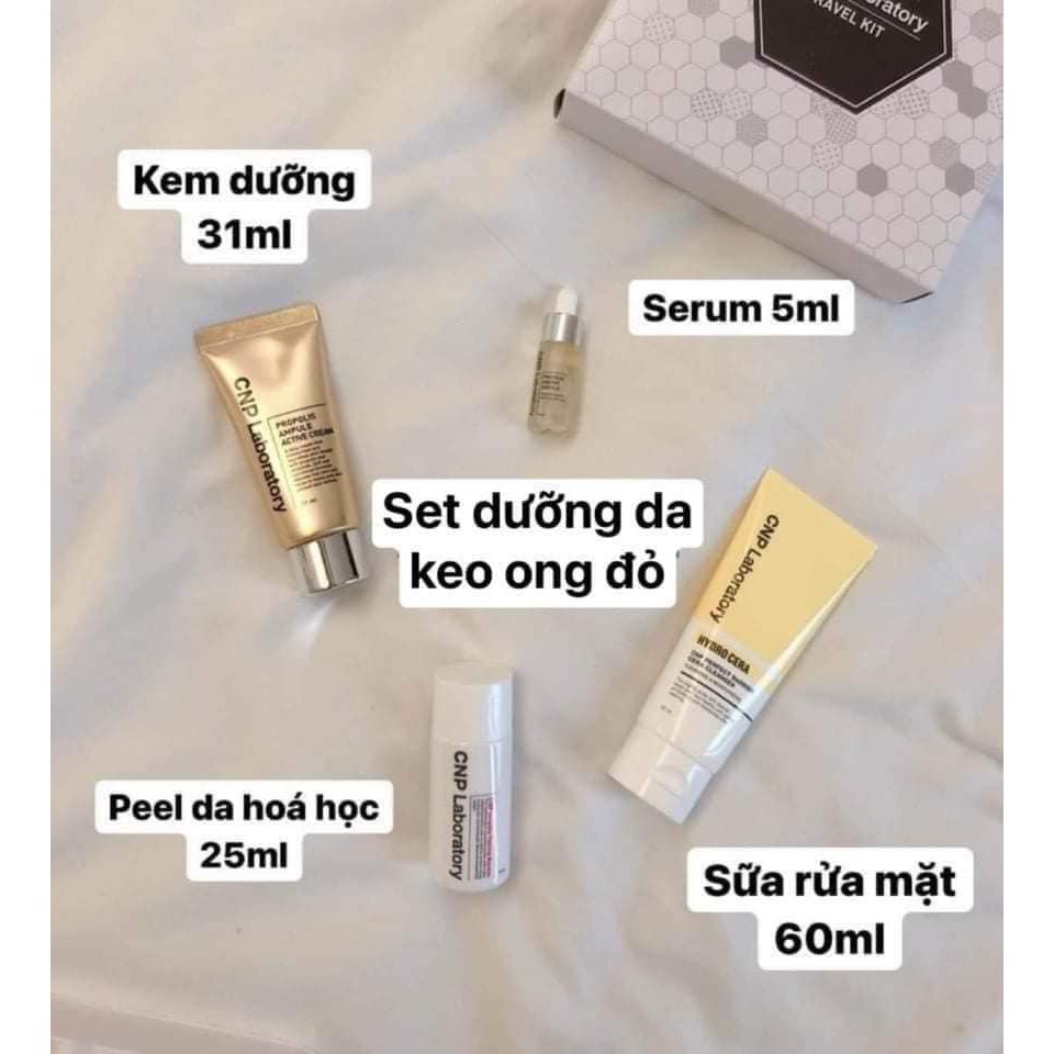 Set kem dưỡng da keo ong CNP Laboratory Travel Kit