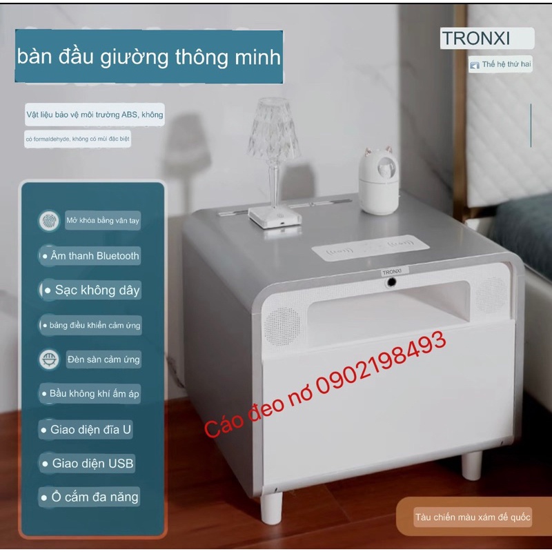 Tab Đầu Giường Thông Minh Tronxi TG-A5627 Đa Chức Năng 9 in 1 Khóa Vân Tay Nhỏ Gọn - Chính Hãng - Hàng Nội Địa Trung