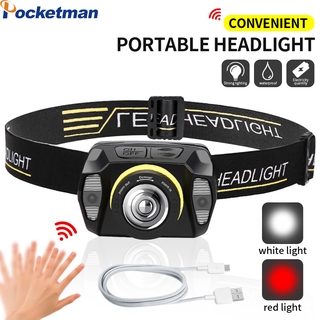 Đèn pin đeo đầu mini 8000LM chống nước có cảm biến phóng to chuyên nghiệp