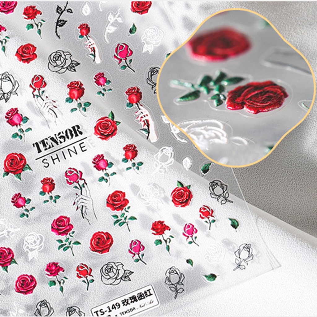 [Hàng mới về] Miếng Dán Trang Trí Móng Tay Siêu Mỏng Họa Tiết Khắc Nổi Nhiều Hình Dạng