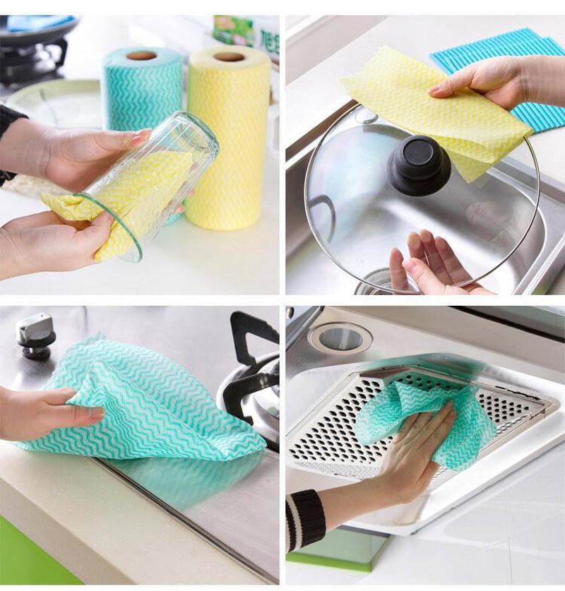 Cuộn 50 Miếng Vải Không Dệt Vệ Sinh Đa Năng