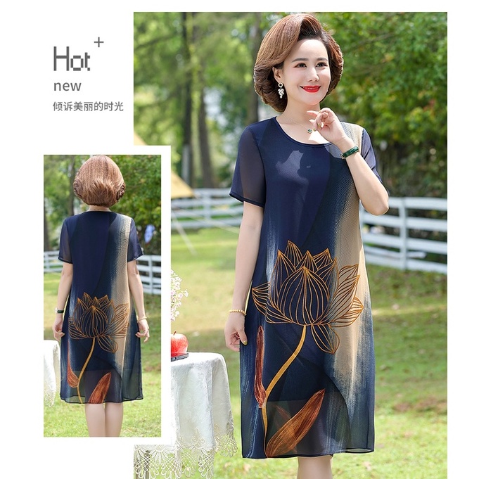 đầm trung niên váy trung niên cao cấp đầm cho nguoi trung niên Bộ Đầm Vải Voan Thời Trang Mùa Hè Dành Cho Phụ Nữ Trung Niên 2023