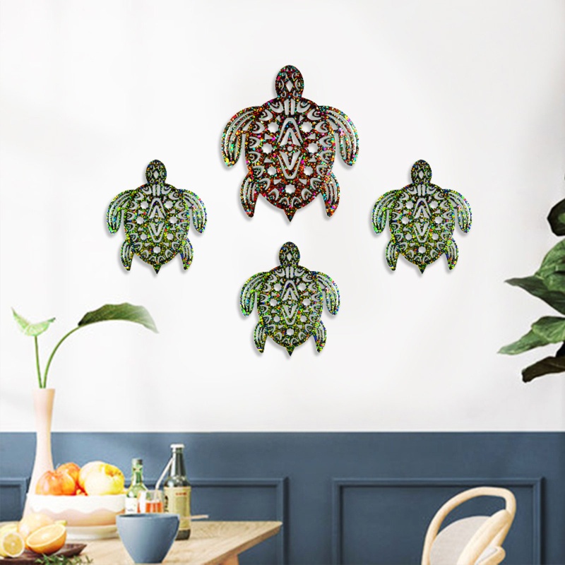 Sa Khuôn Silicon Kết Hợp Keo Dán Trang Trí Tường Hình Rùa Dễ Thương