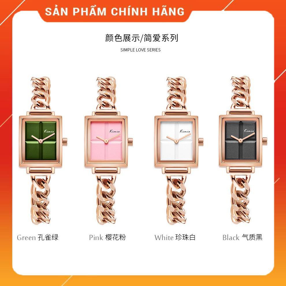 Hàng Cao Cấp -  Đồng hồ - Nữ - Kimio - máy nhật - lắc xích mặt vuông nhỏ 24mm - chống gỉ không phai màu - lỗi 1 đổi 1