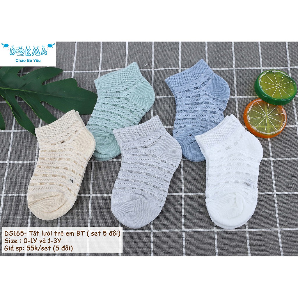 Dokma - Set 5 đôi Tất lưới cho bé 0-3y