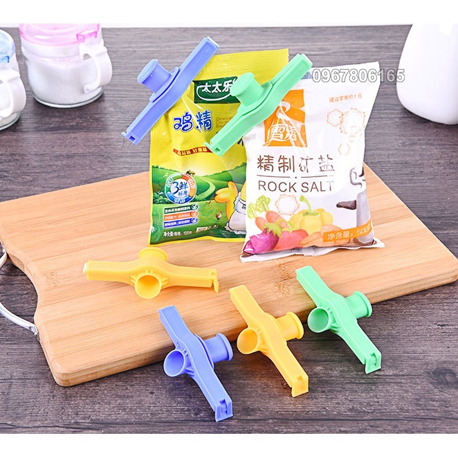 Kẹp Miệng Túi Thực Phẩm - Dụng Cụ Kẹp Miệng Túi Bảo Quản Thức Ăn, Gia Vị - Có Nắp Đậy Khóa Kín