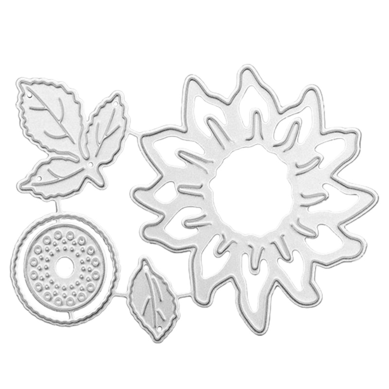 ✿ Khuôn Cắt Giấy Kim Loại Hình Hoa Hướng Dương Và Lá