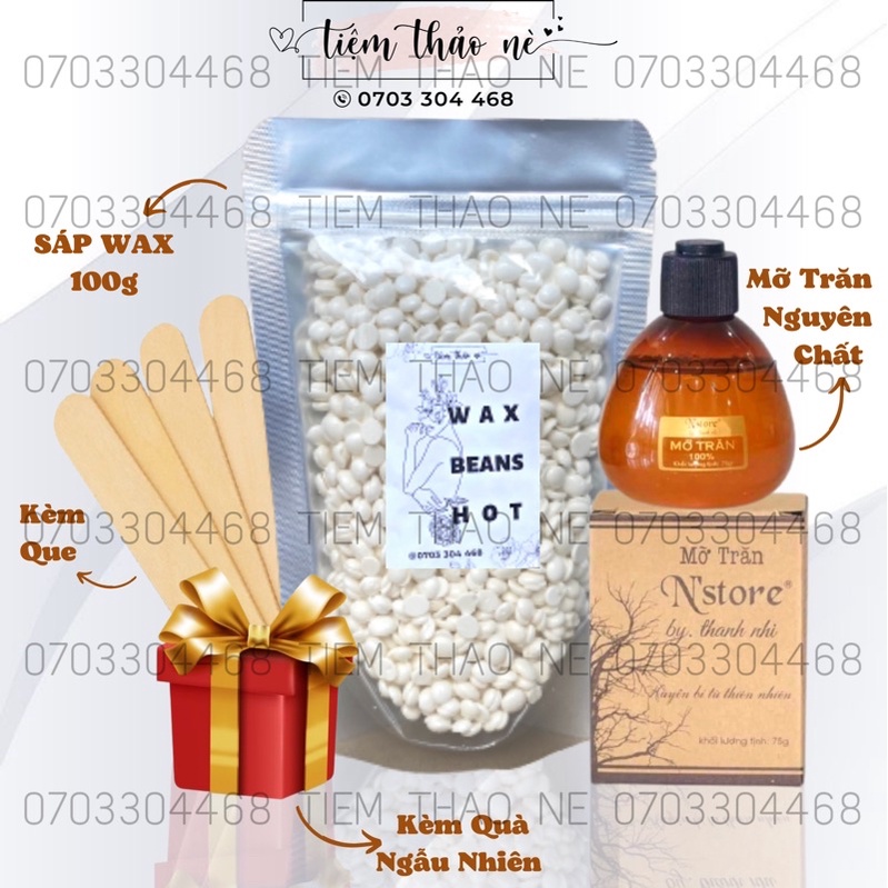 Compo triệt lông 100gam sáp wax lông nóng + mỡ trăn triệt lông tại nhà hiệu quả