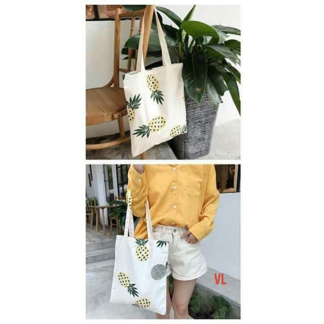 [FREESHIP ĐƠN TỪ 50K]  [Túi tote] Túi vải nhiều quả dứa HARI1120