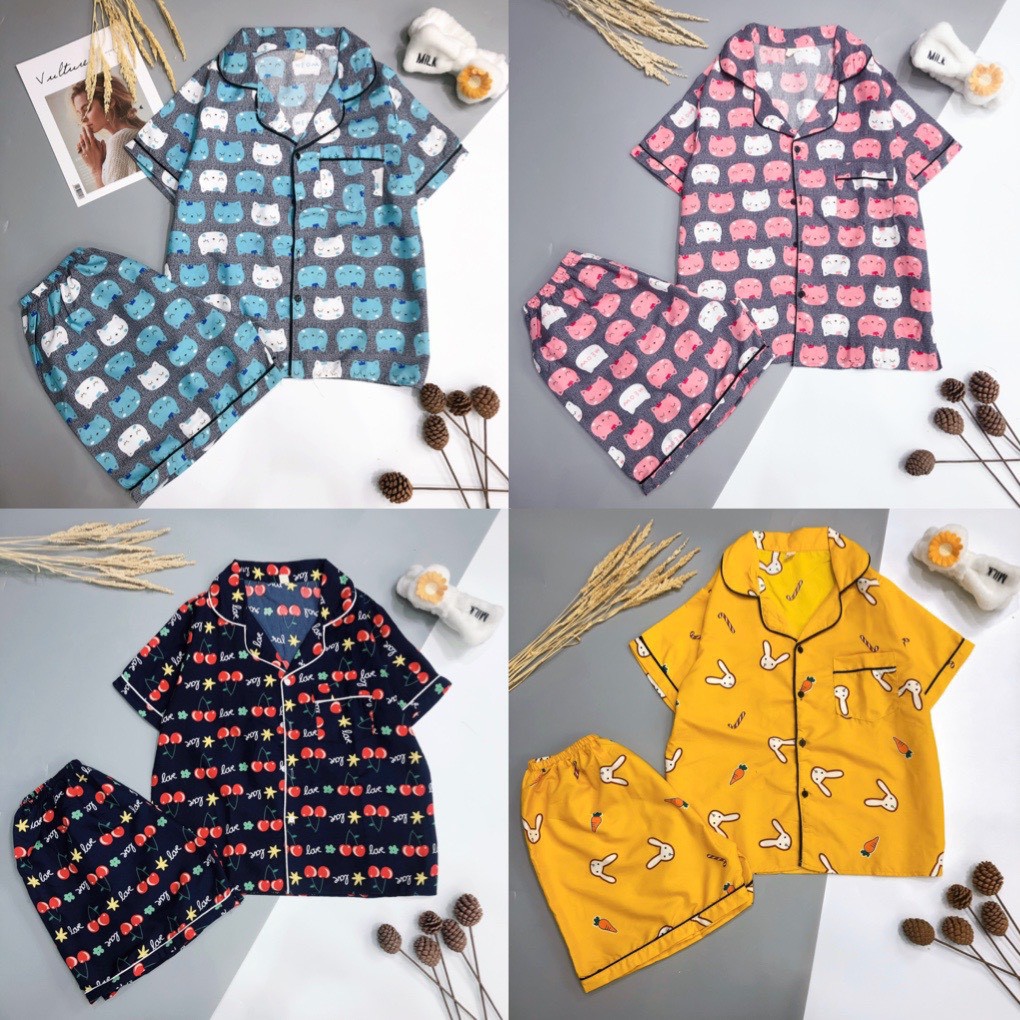 Bộ ngủ pijama ngắn hình mới siêu cute | BigBuy360 - bigbuy360.vn