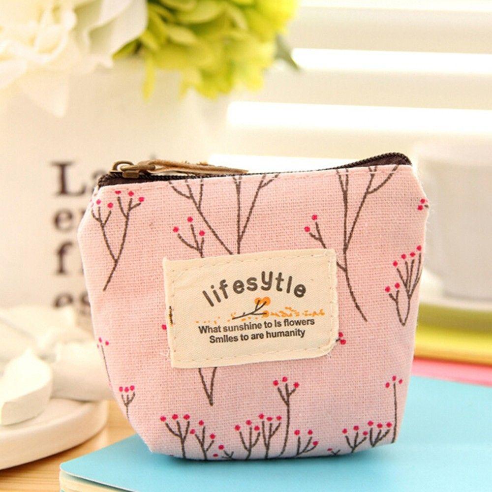 Heriett Ví Đựng Tiền Xu Thẻ Tín Dụng Trang Điểm Bằng Vải Lanh Họa Tiết Hoa Tươi Mới Đẹp Mắt Dành Cho Bạn Nữ
