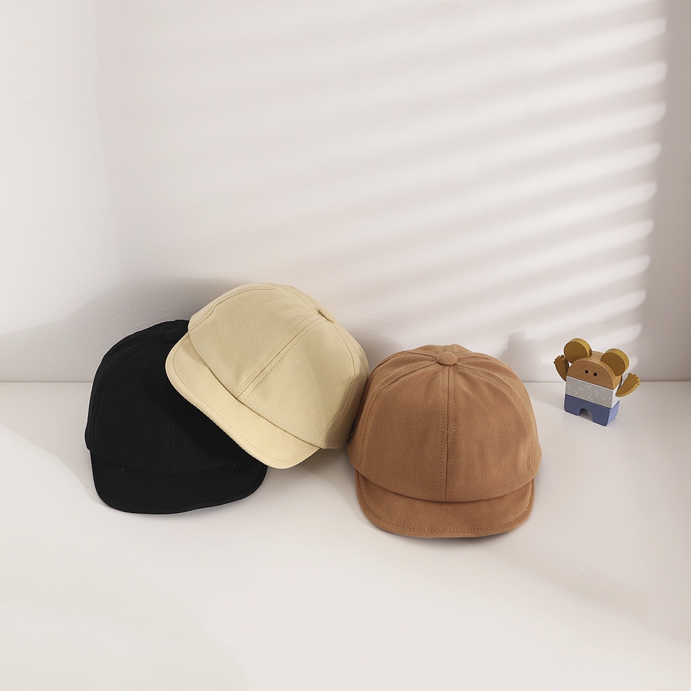 Mũ Lưỡi Trai Vành Ngắn Màu Trơn Đơn Giản Mềm Mại Cho Bé