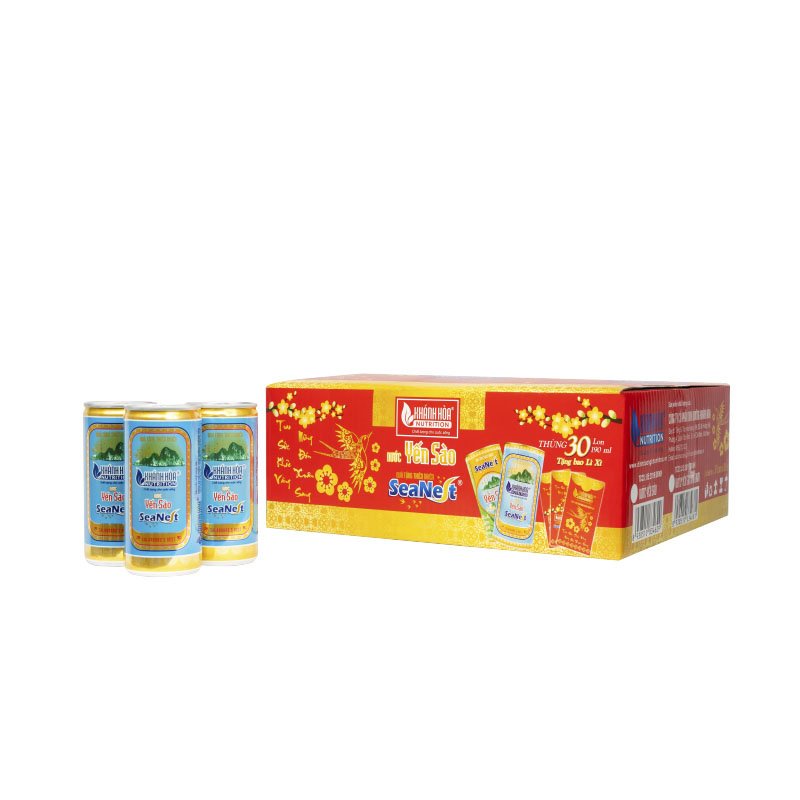 Nước Yến Sào Cao Cấp 3% Tổ Yến Seanest - Khánh Hòa Nutrition - Thùng 35 lon x 190ml