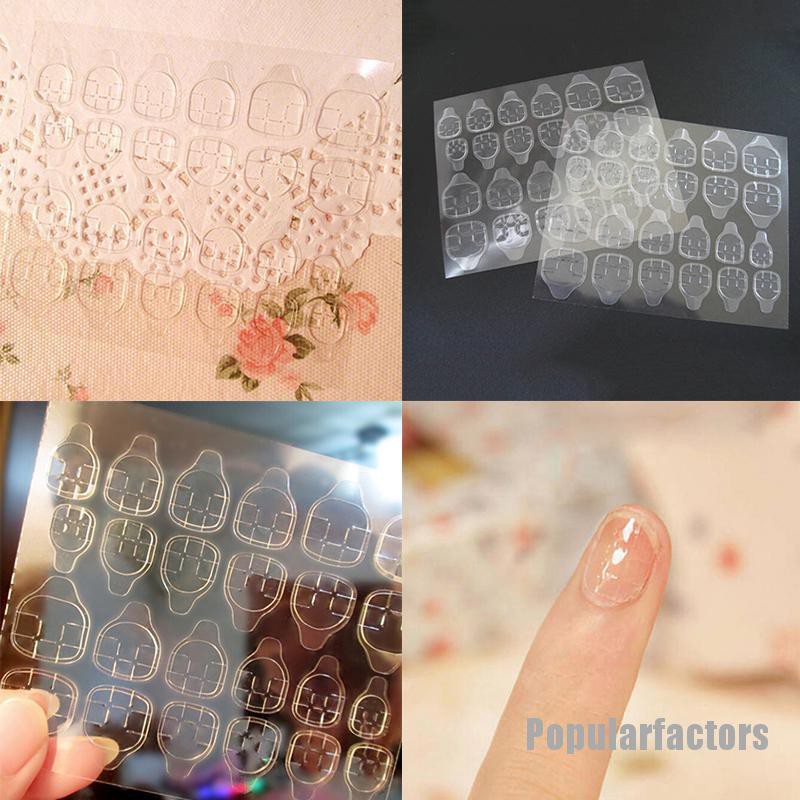 (Hàng Mới Về) Bộ 24 Móng Tay Giả 2 Mặt Siêu Mỏng