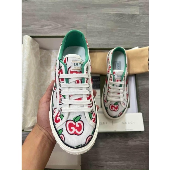 GIÀY GU.CI TÁO SNEAKERS TRẮNG ĐỎ LAI AU CAO CẤP