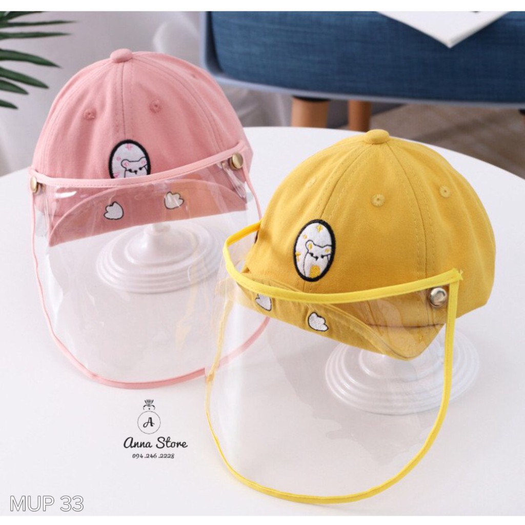MUP 33: Mũ lưỡi trai có tấm kính chắn bụi cho bé