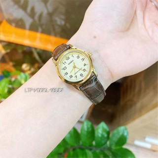 Đồng hồ dây da nữ Casio LTP-V001GL-9BUDF