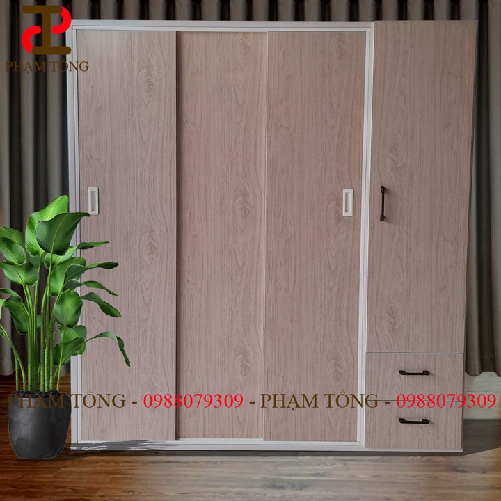 Tủ quần áo nhựa đài loan 4 cánh cửa lùa - Hàng tại xưởng