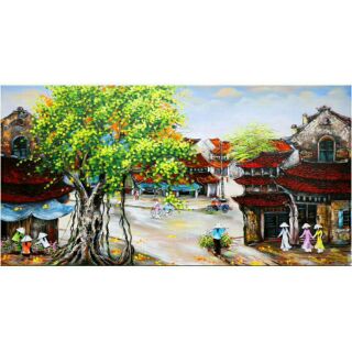 Tranh đính đá phố cổ lv060