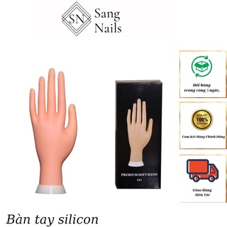 Bàn tay giả silicon tập nails, bàn tay giả có khớp nails linh hoạt.
