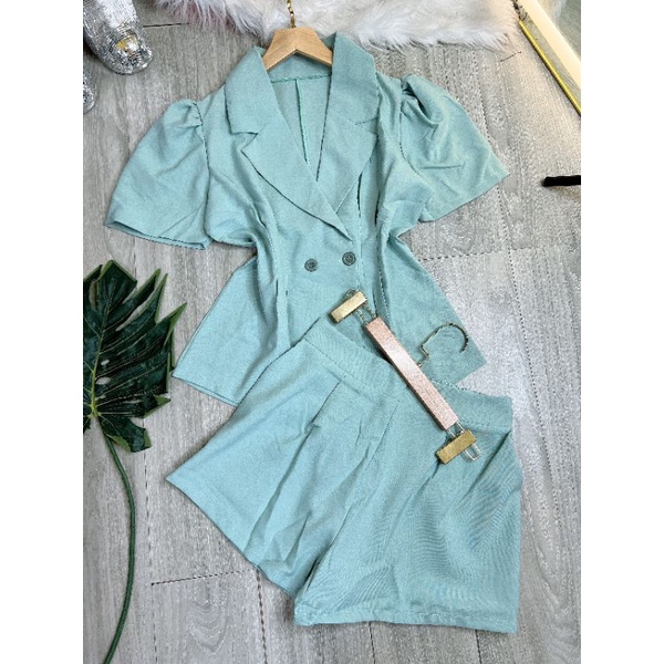 Set vest tay bồng sang chảnh ( hình tự chụp )