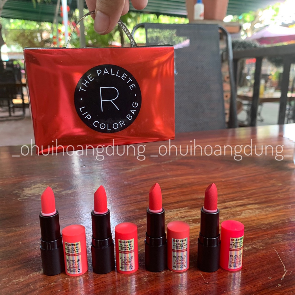 Bộ 4 màu son lì dưỡng ẩm VIDVOV Semi Matte Lip Color Bag (4x1.3g)