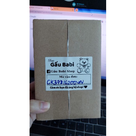 100 Tem dán ghi mã vận đơn hình gấu cute, nhận in theo yêu cầu từ 3 combo kích thước 7x5cm