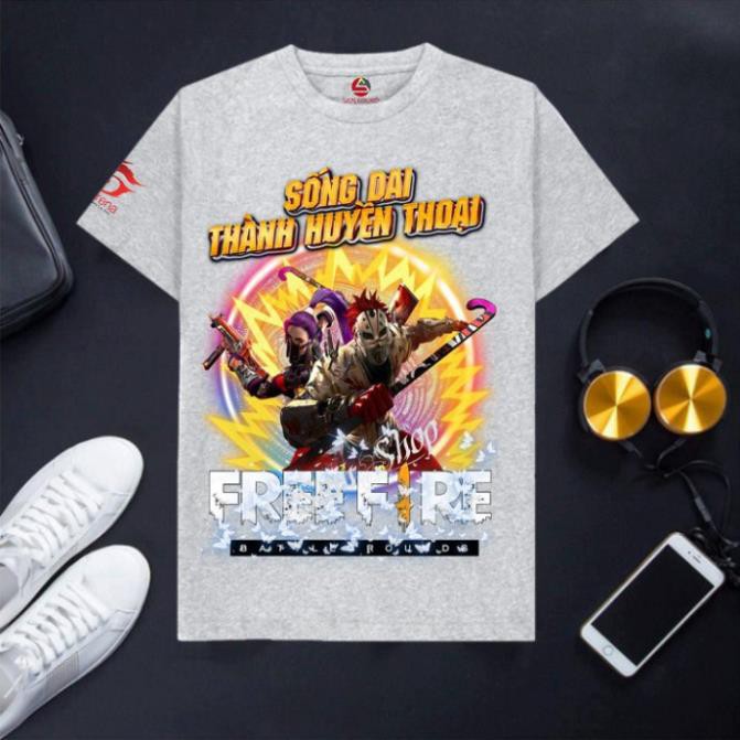 VHL Store [FREE FIRE] Áo thun nam in hình Free Fire cotton màu ghi xám giá rẻ Mùa 17 VHL Store