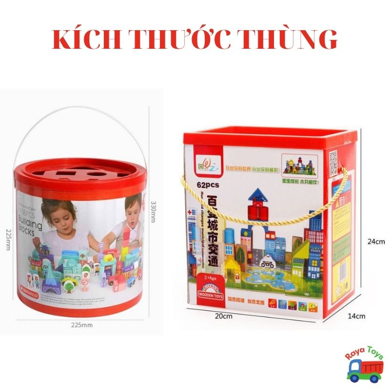 Đồ chơi mô hình lắp ráp thành phố bằng gỗ cho bé xếp hình thông minh, sáng tạo | giáo dục Montessori, Steam, Steam